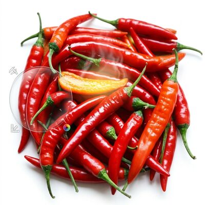 Keskin Aromalı Kuru Kırmızı Biberler Güçlü Kokulu Bütün Tomurcuklar 4-7cm 5000-20000SHU İhracat Sınıfı Toplu